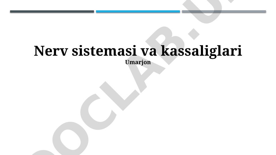 Nerv sistemasi va kasalliklari