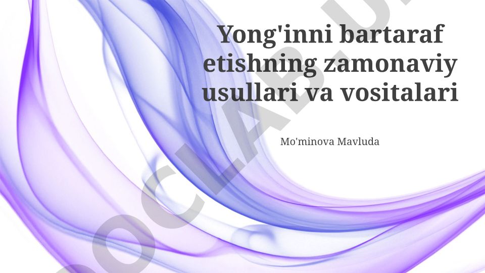 Begona o'tlarga qarshi kurashning zamonaviy usullari va vositalari