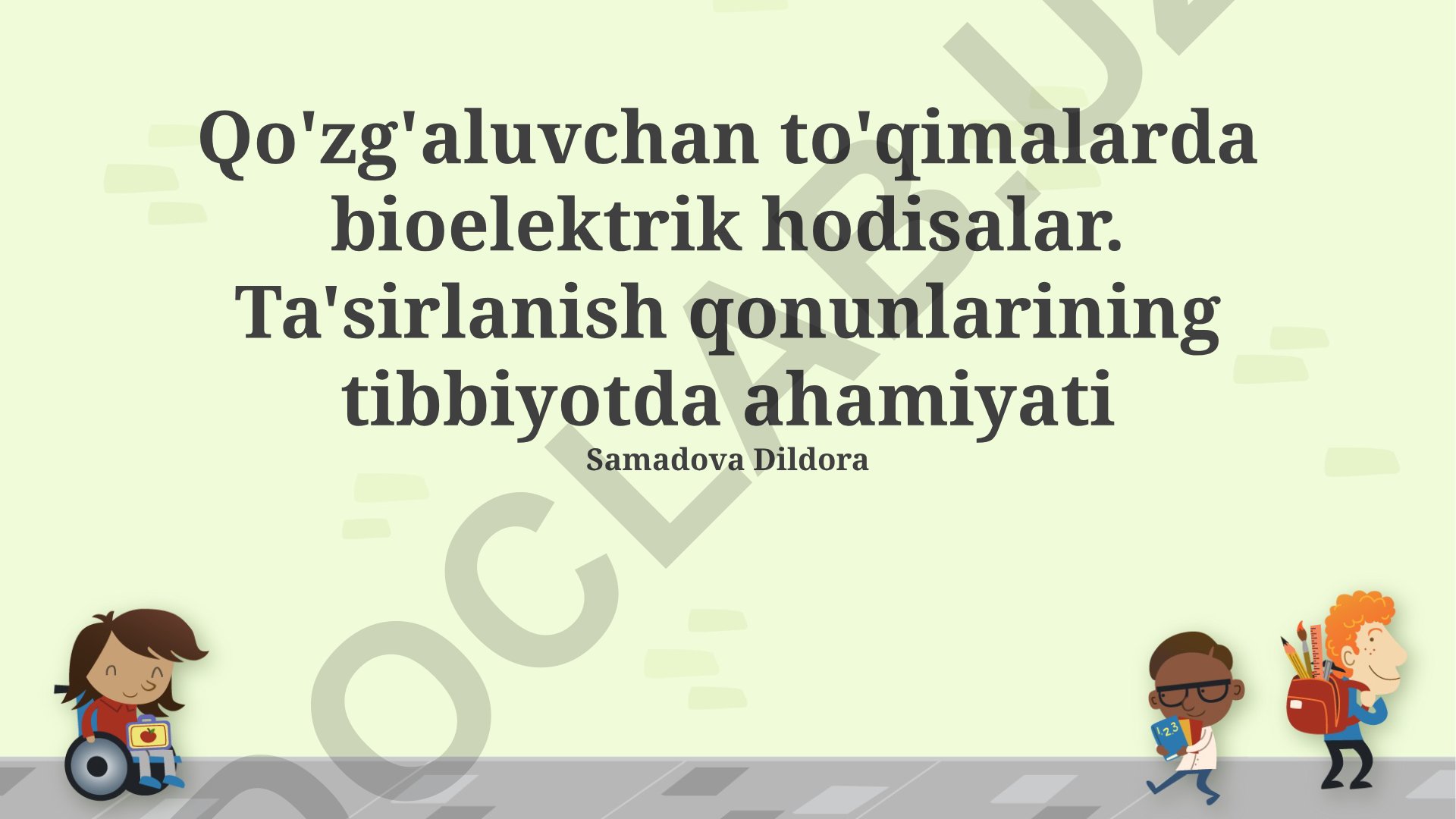 Qo'zg'aluvchan to'qimalarda bioelektrik hodisalar va tibbiyotda ahamiyati