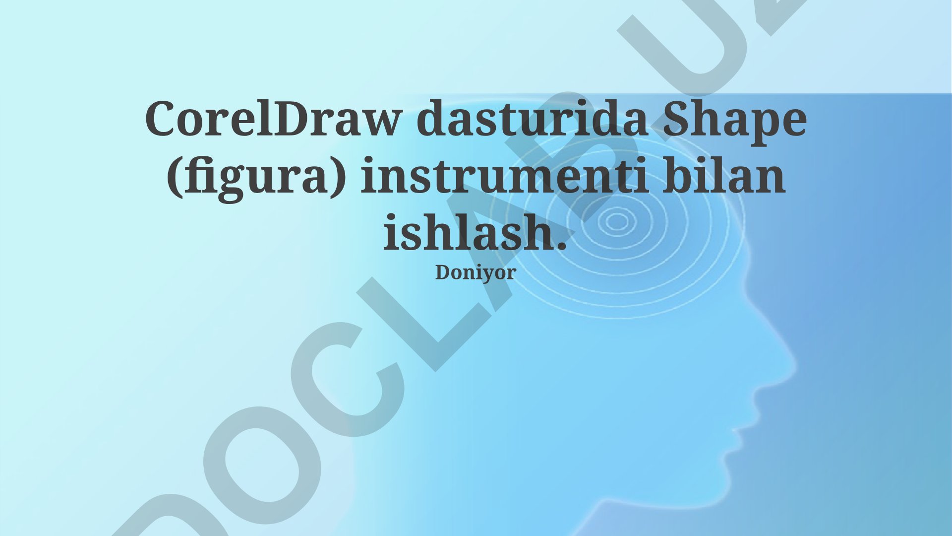 CorelDraw dasturida Shape instrumenti bilan ishlash