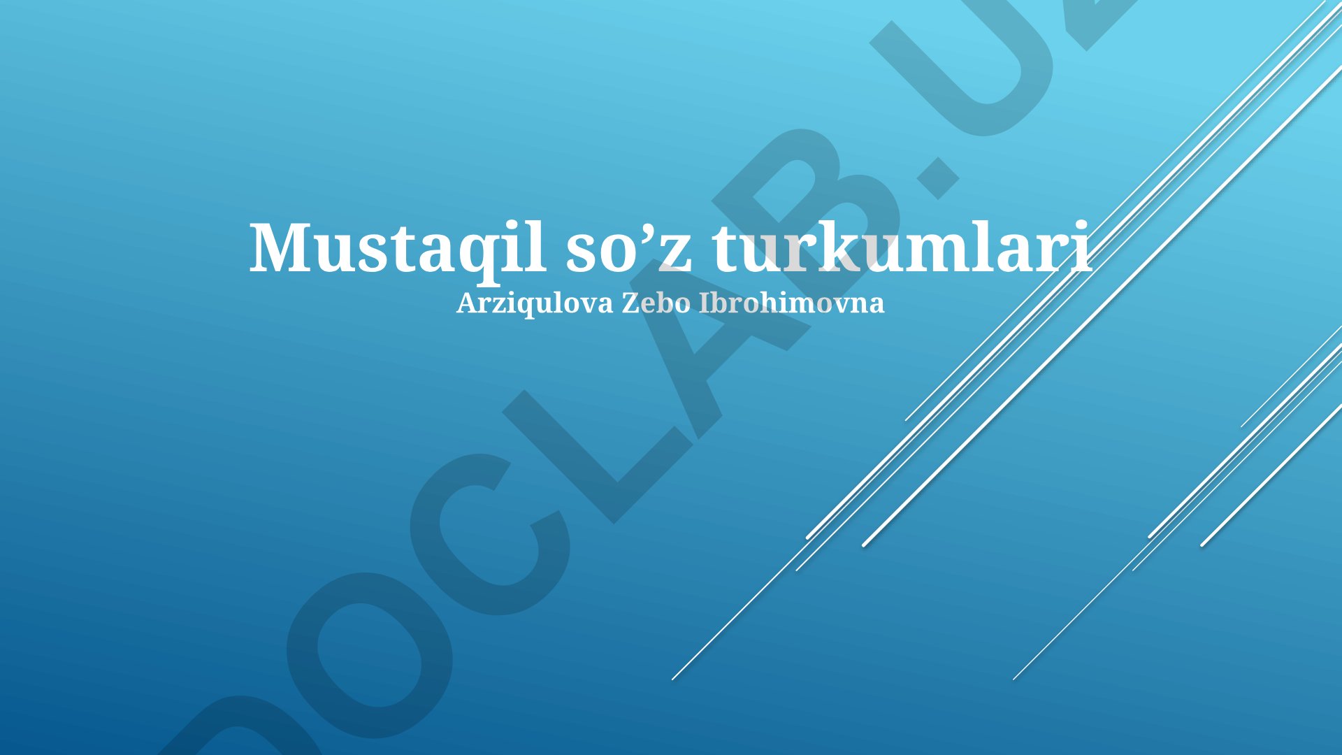 Mustaqil so'z turkumlari: otlashgan olmoshlar va ravishdoshlar