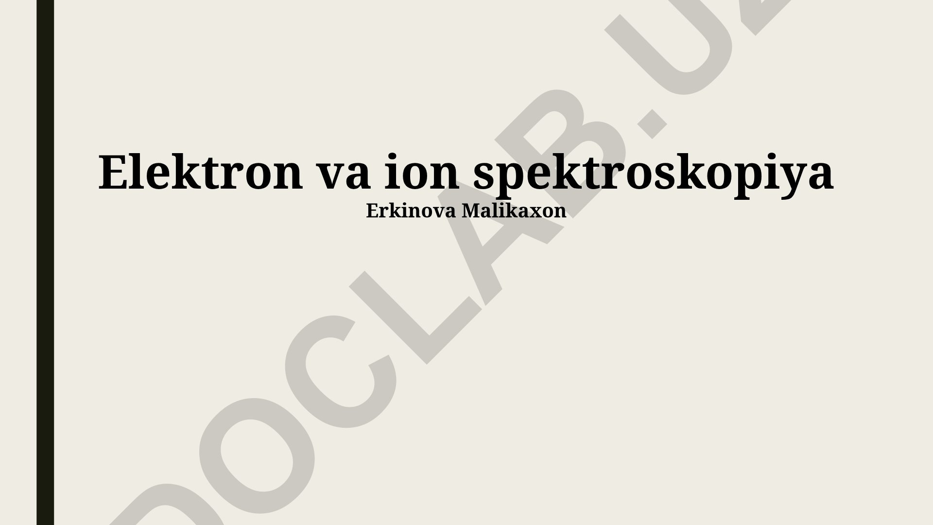 Elektron va ion spektroskopiya