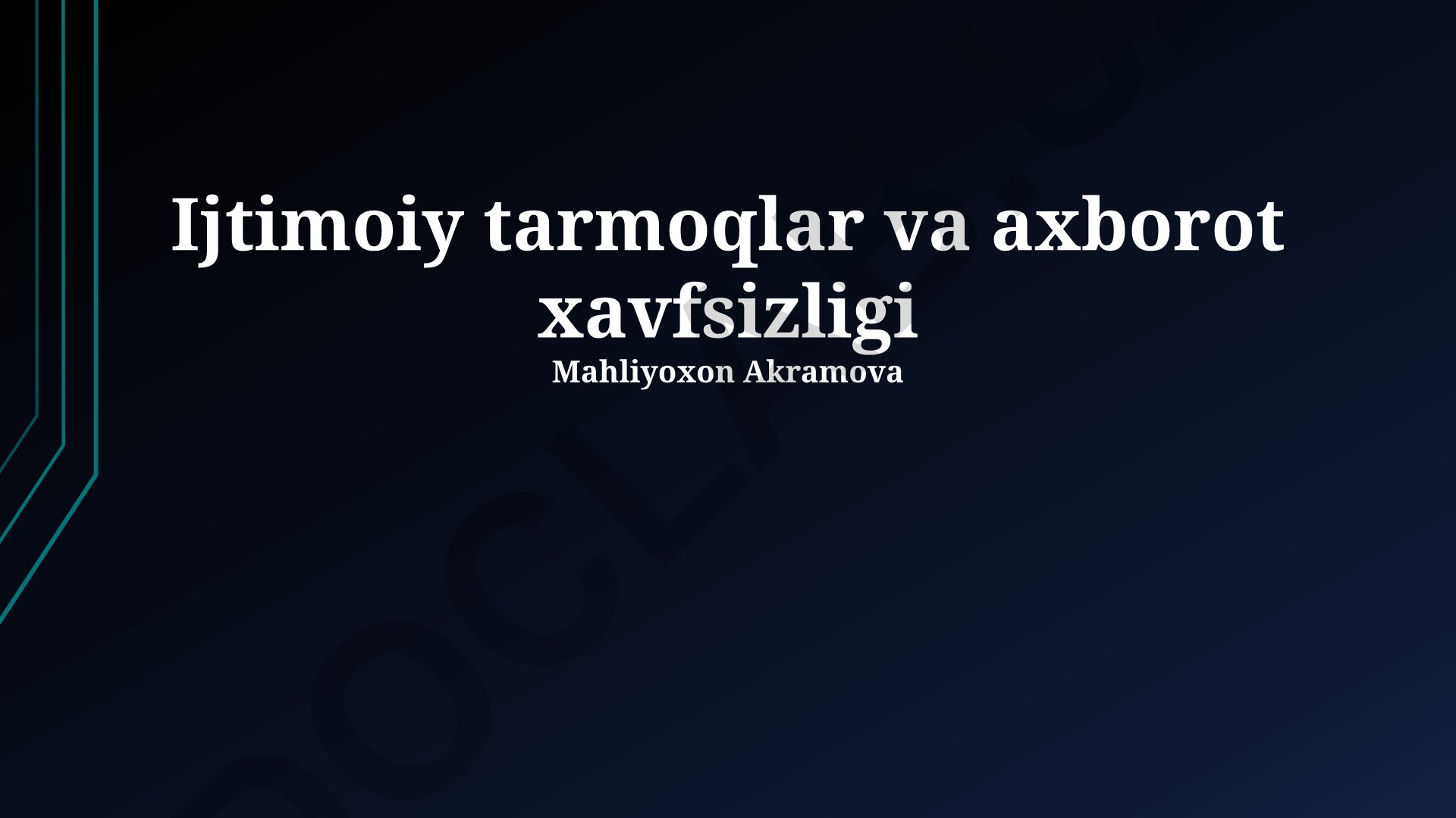 Ijtimoiy tarmoqlar va axborot xavfsizligi