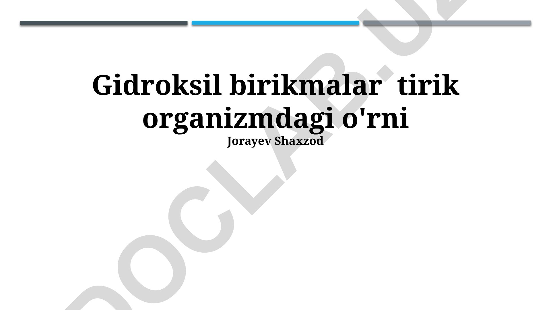 Gidroksil birikmalar tirik organizmdagi o'rni