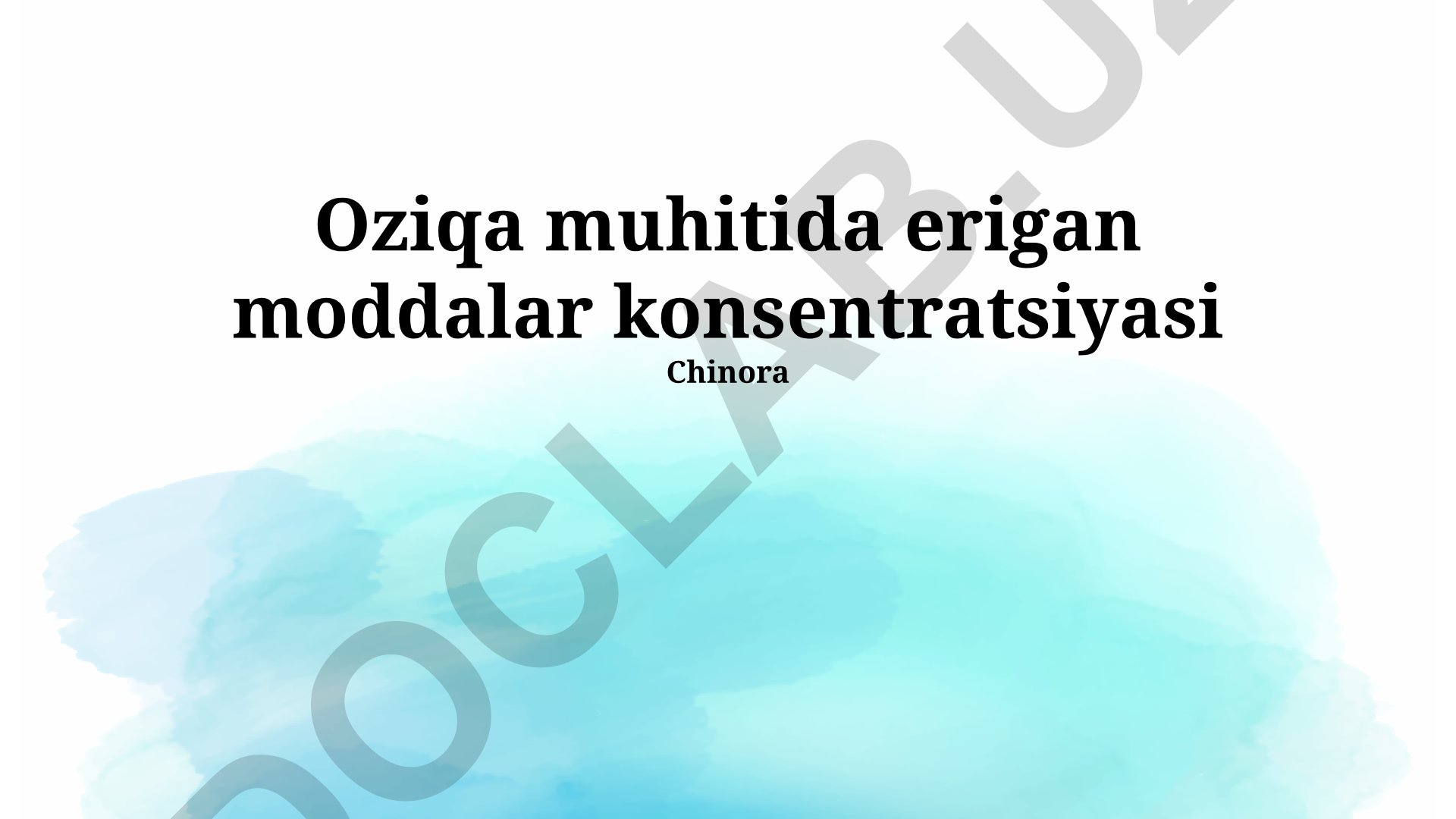 Oziq-ovqat muhitida erigan moddalar konsentratsiyasi va xavfsizlik