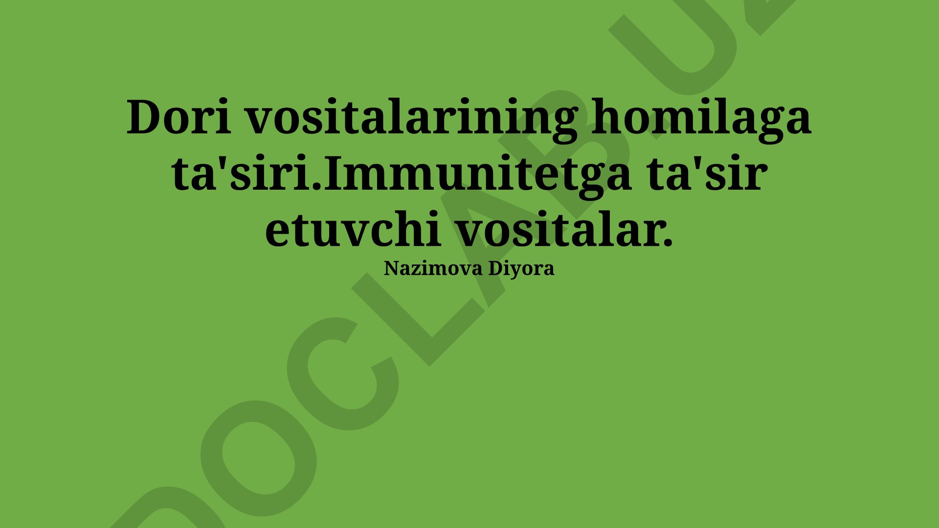 Immunomodulyator dorilar va homiladorlik