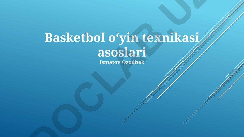 Basketbol oʻyin texnikasi asoslari