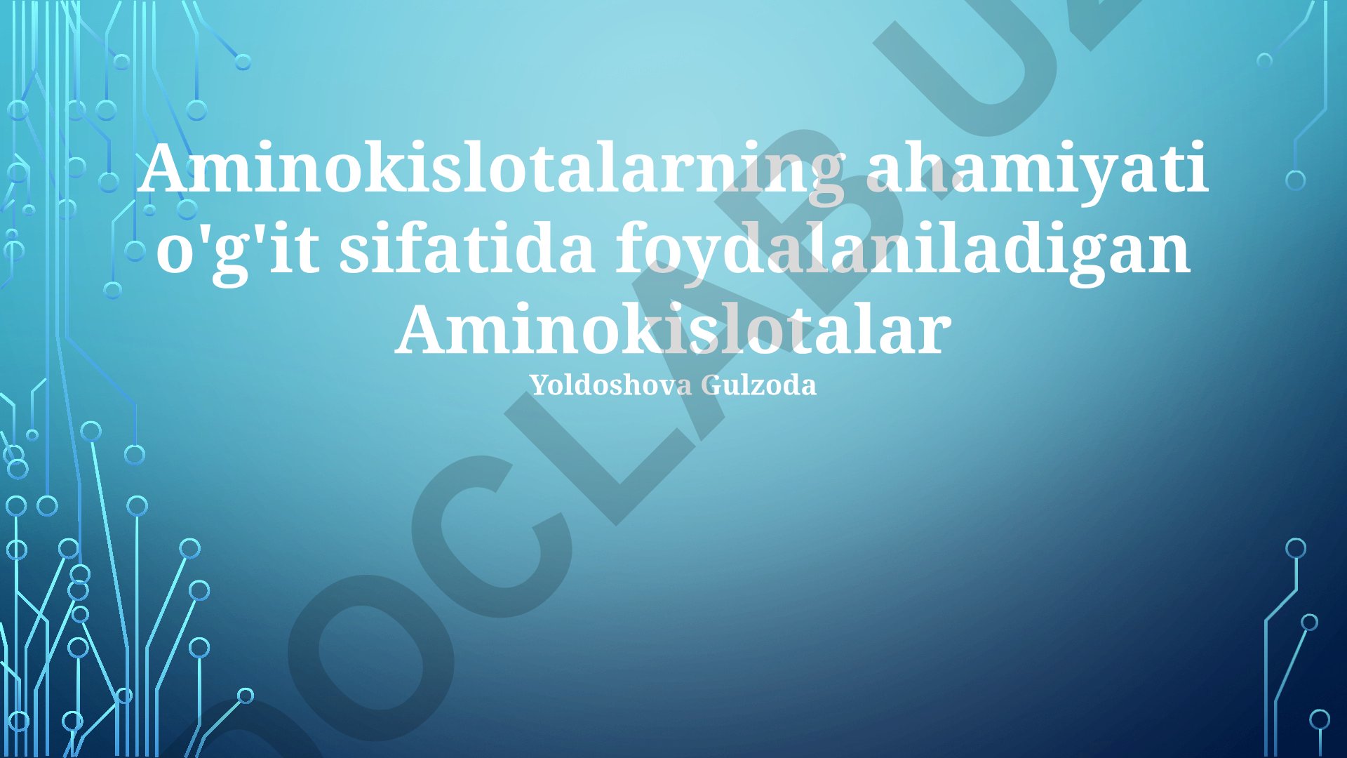 Aminokislotali o'g'itlarning ahamiyati va bozor istiqbollari