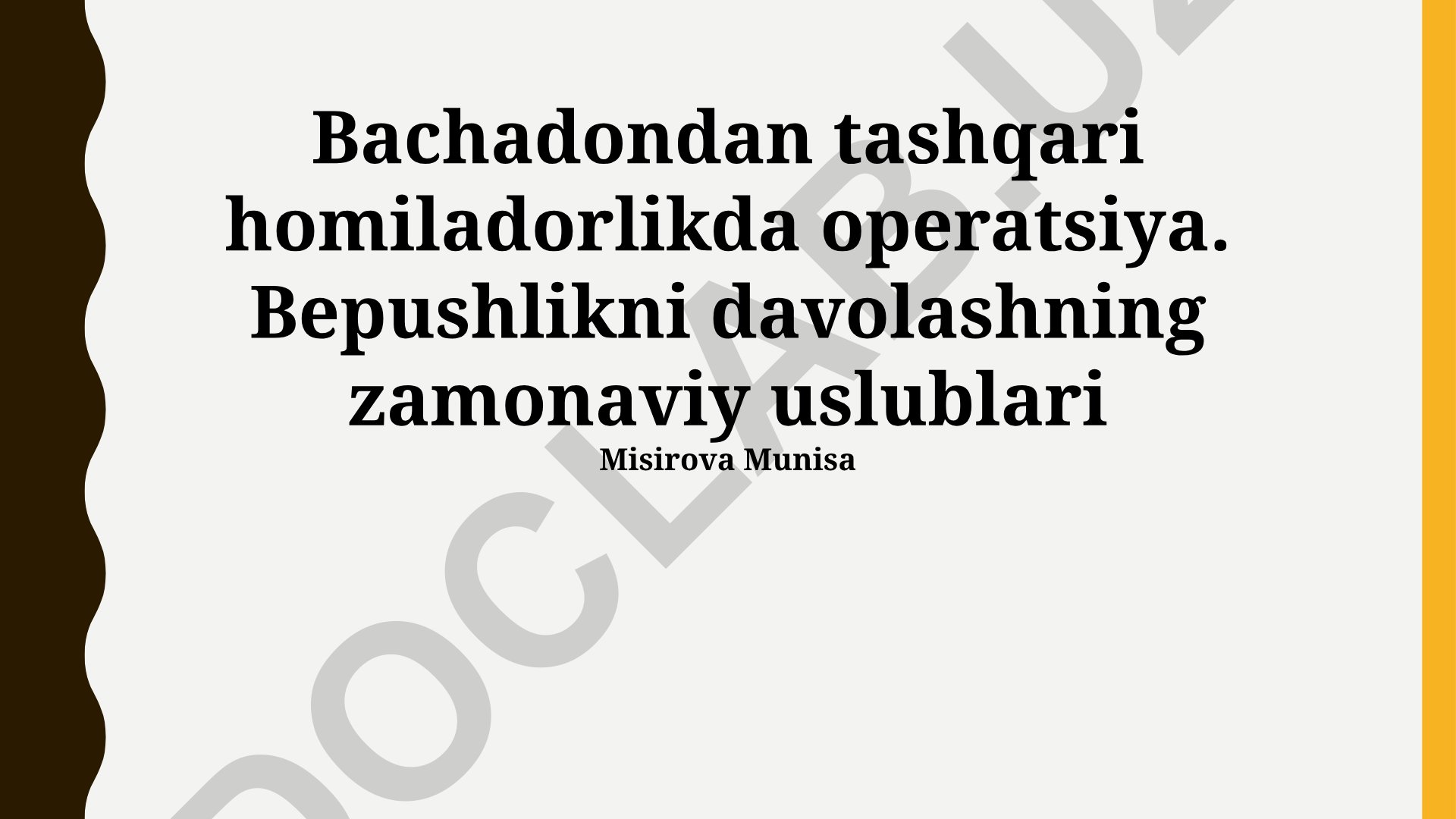 Ektopik homiladorlik va bepushtlik davolash usullari