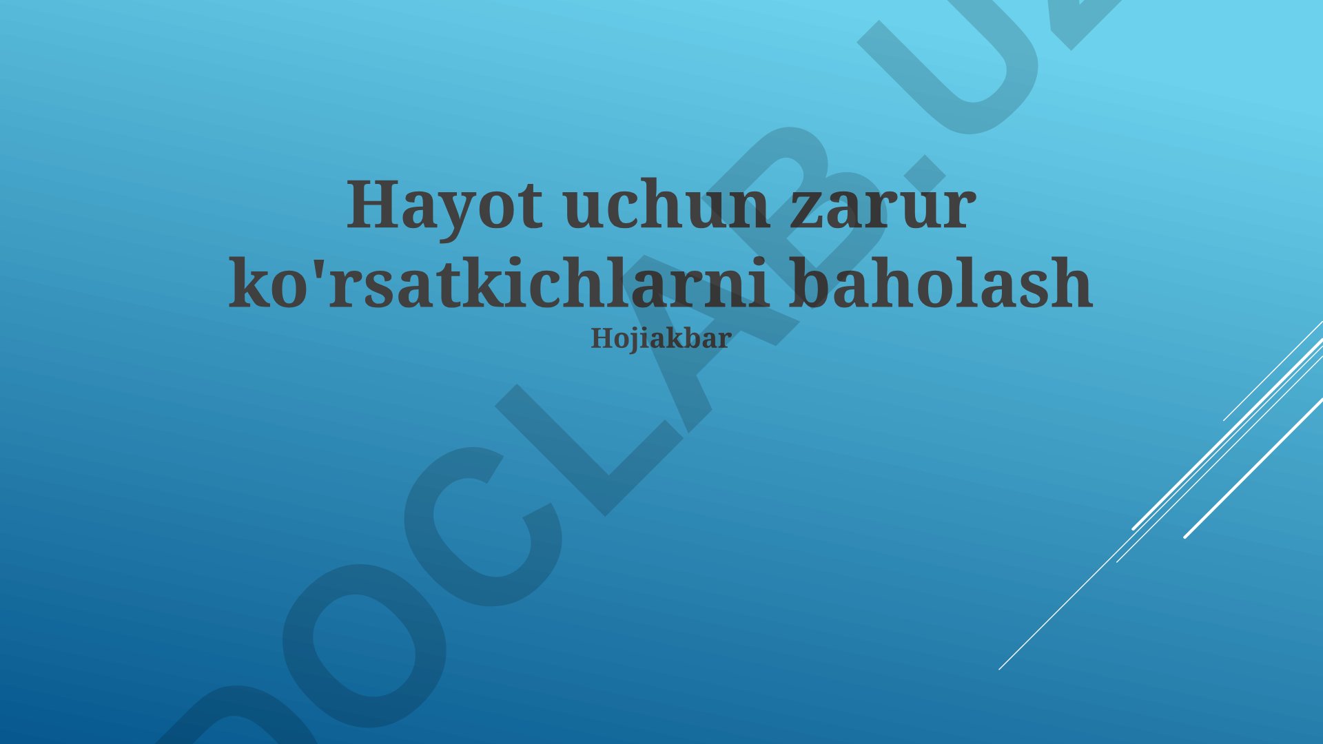 Hayot uchun zarur ko'rsatkichlarni baholash