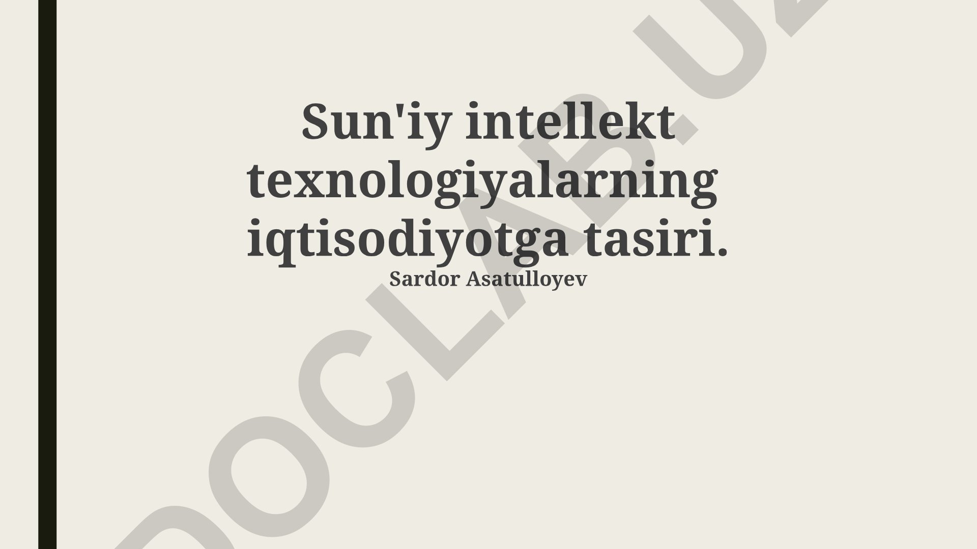 Sun'iy intellekt texnologiyalarning iqtisodiyotga tasiri