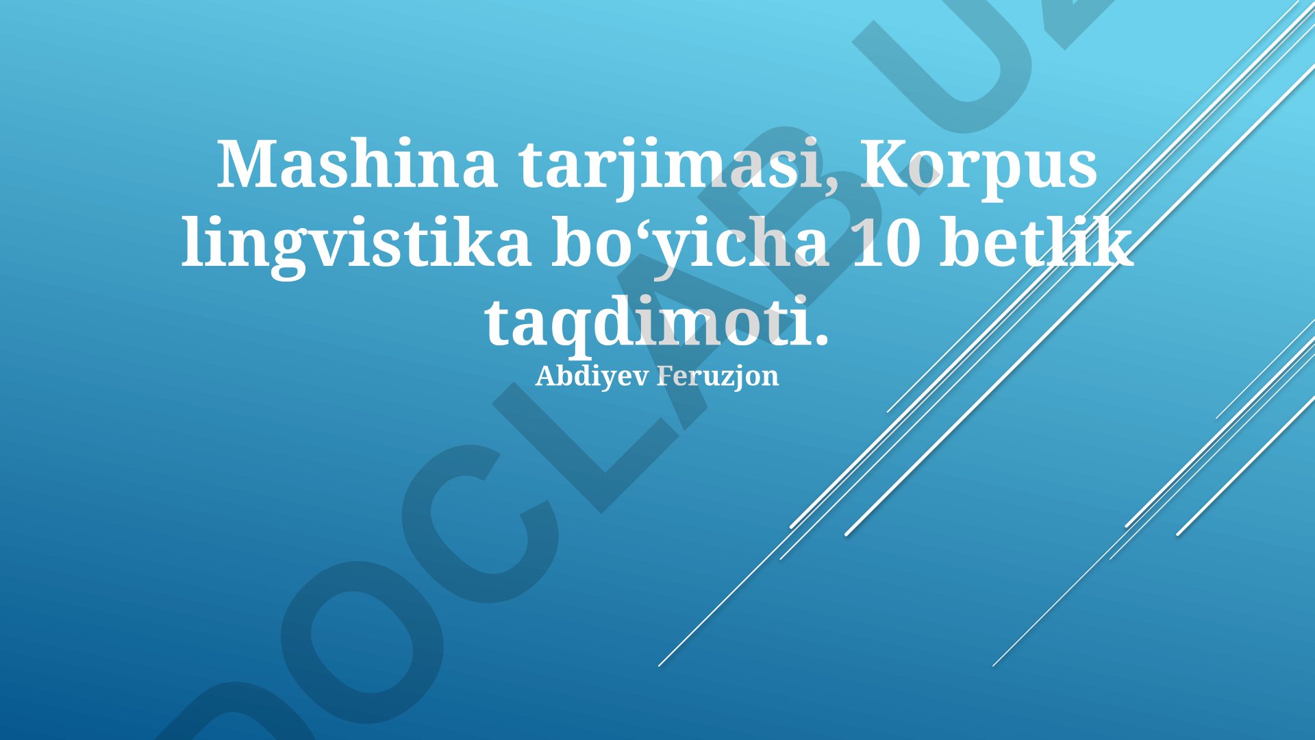 Korpus lingvistika va mashina tarjimasi