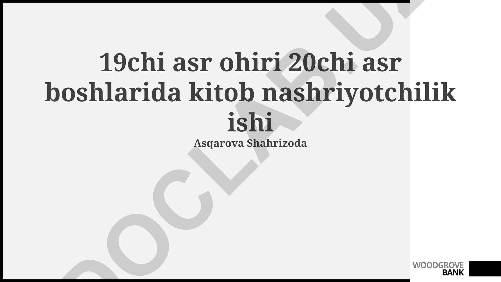 19-20 asrlar boshlarida kitob nashriyotchilik ishi