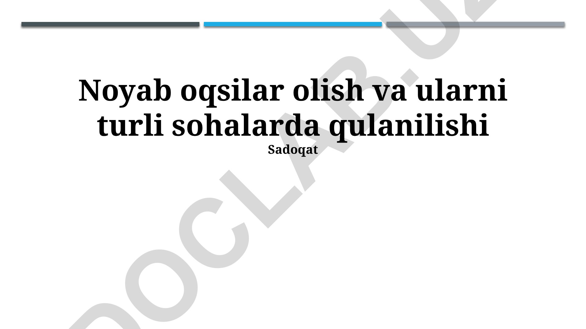 Oqsillarni olish va turli sohalarda qoʻllanilishi