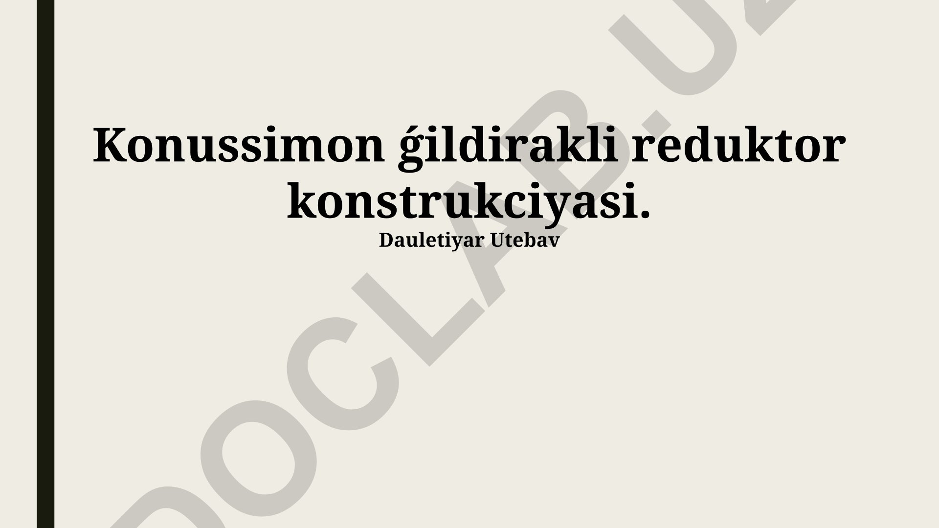 Konussimon g'ildirakli reduktor konstrukciyasi