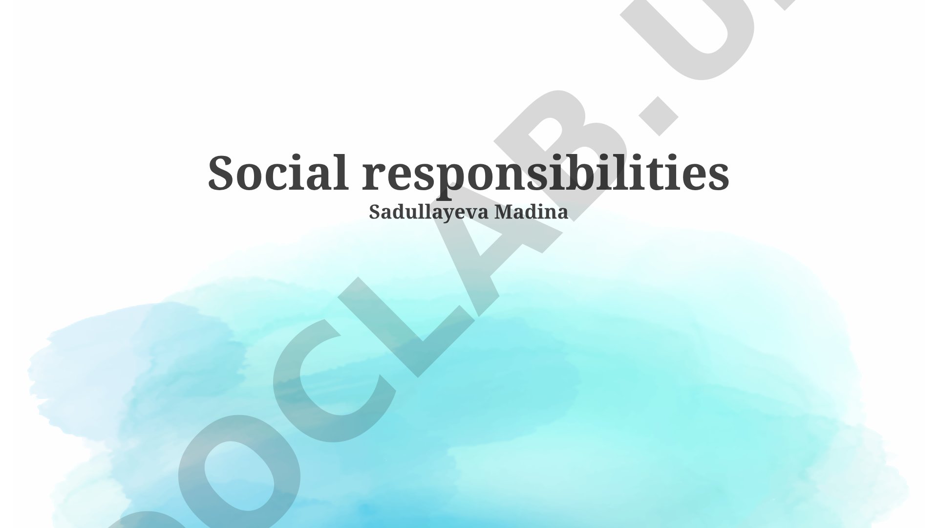 Social Responsibilities