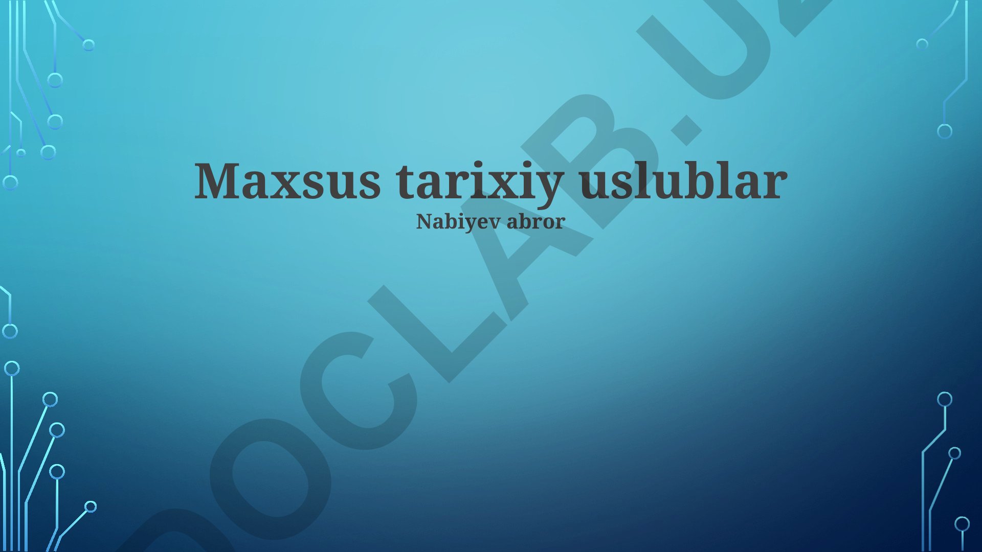 Jahon va O'zbekiston tarixiy me'morchilik uslublari