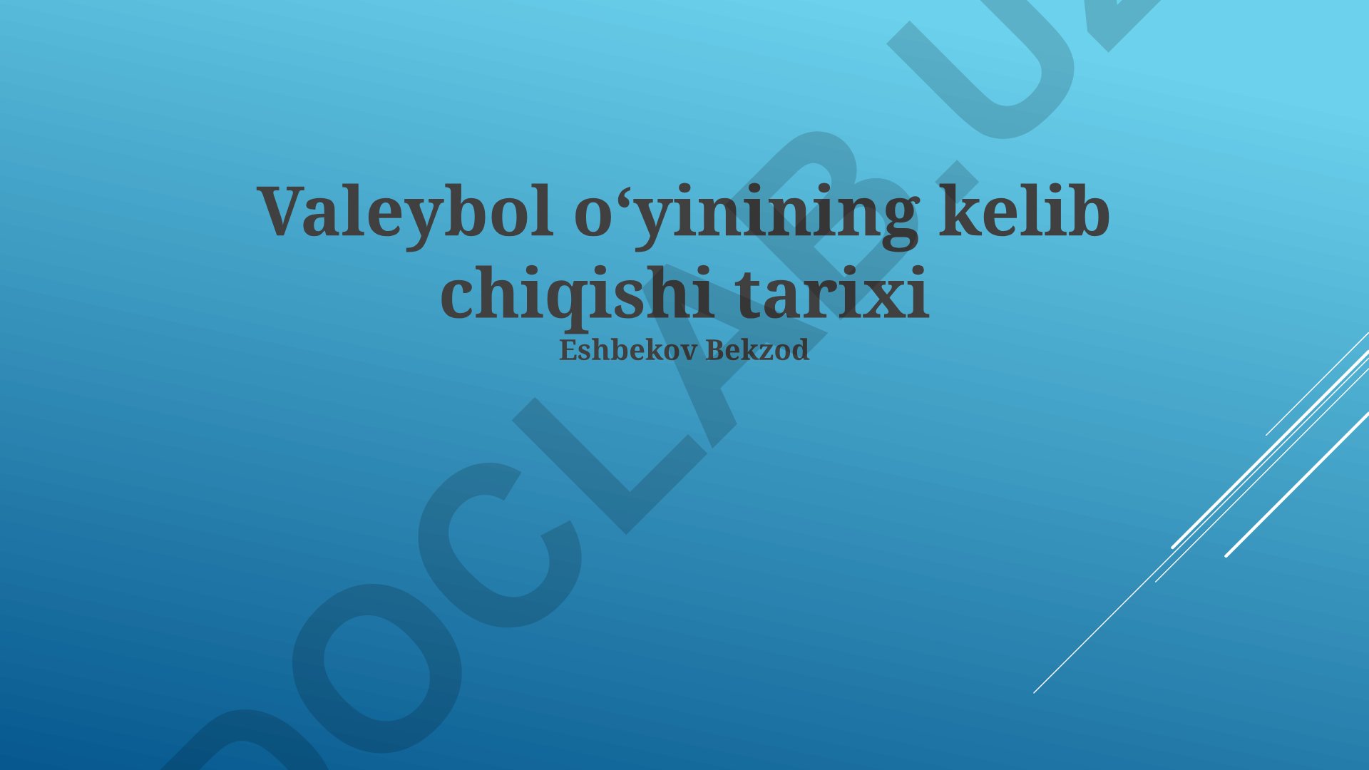 Voleybolning kelib chiqishi tarixi va rivojlanishi