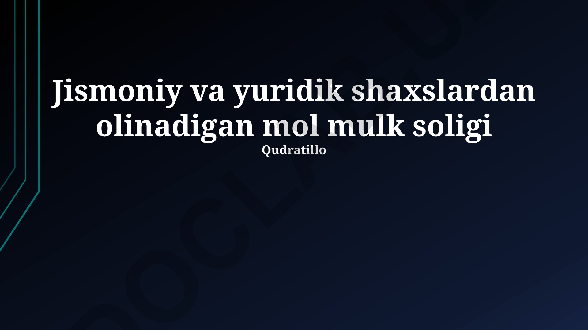 Jismoniy va yuridik shaxslardan olinadigan mol mulk soligi