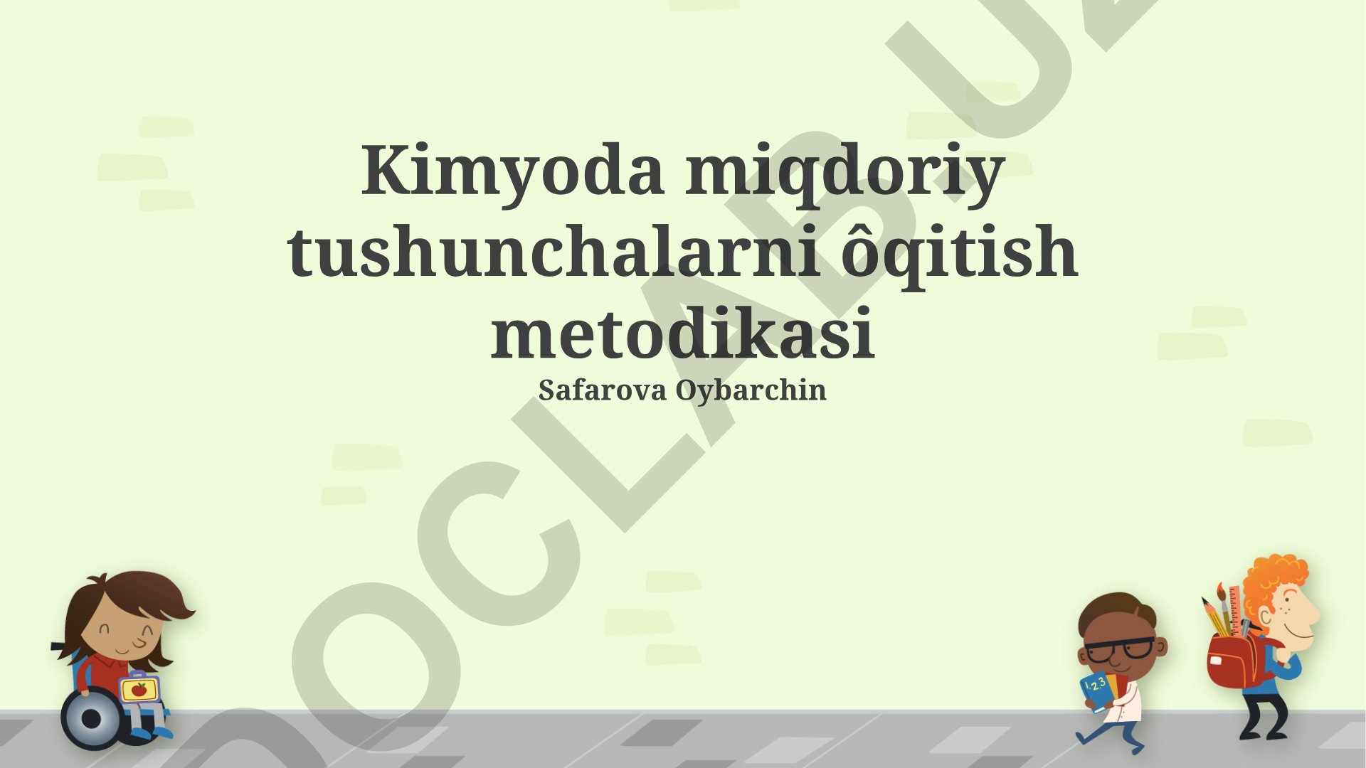 Kimyoda miqdoriy tushunchalarni o'qitish metodikasi