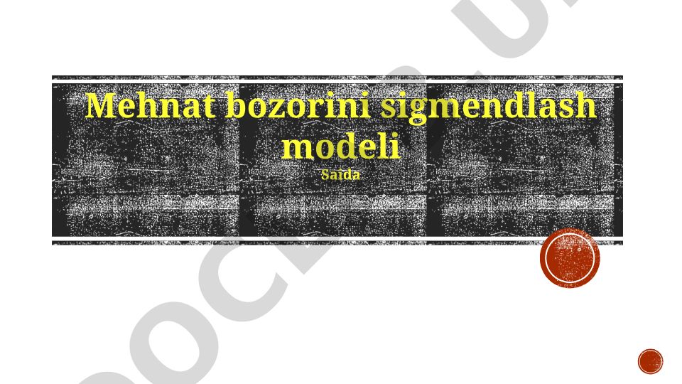 Mehnat bozorini sigmendlash modeli