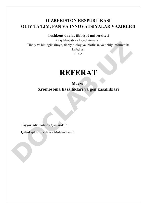 Xromosoma kasalliklari va gen kasalliklari