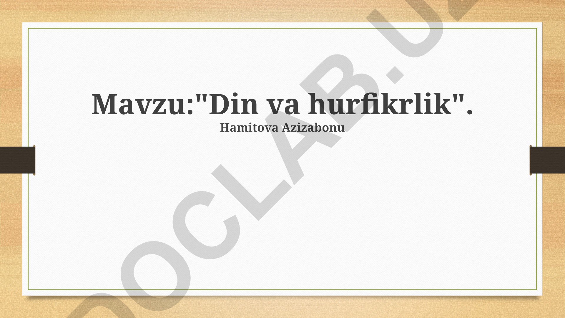 Din va hurfikrlik
