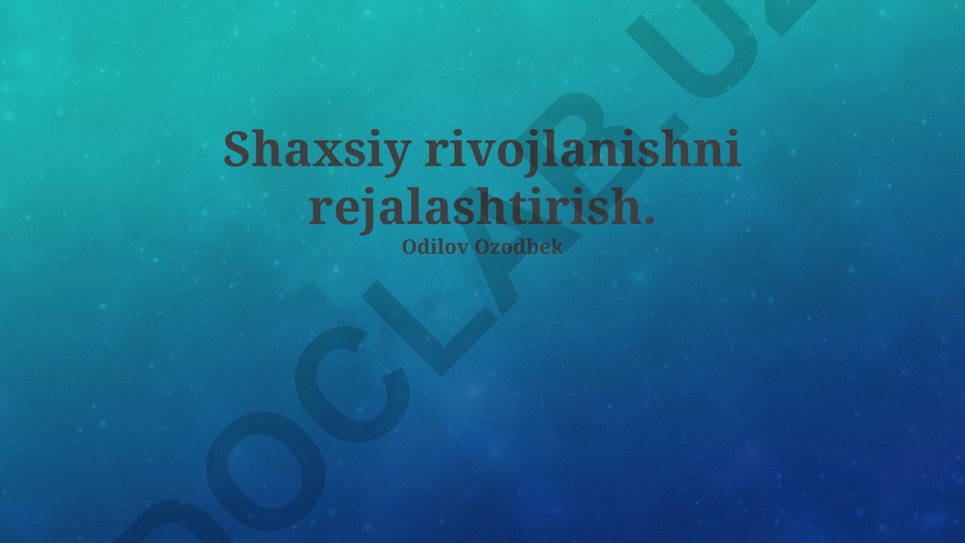 Shaxsiy rivojlanishni rejalashtirish
