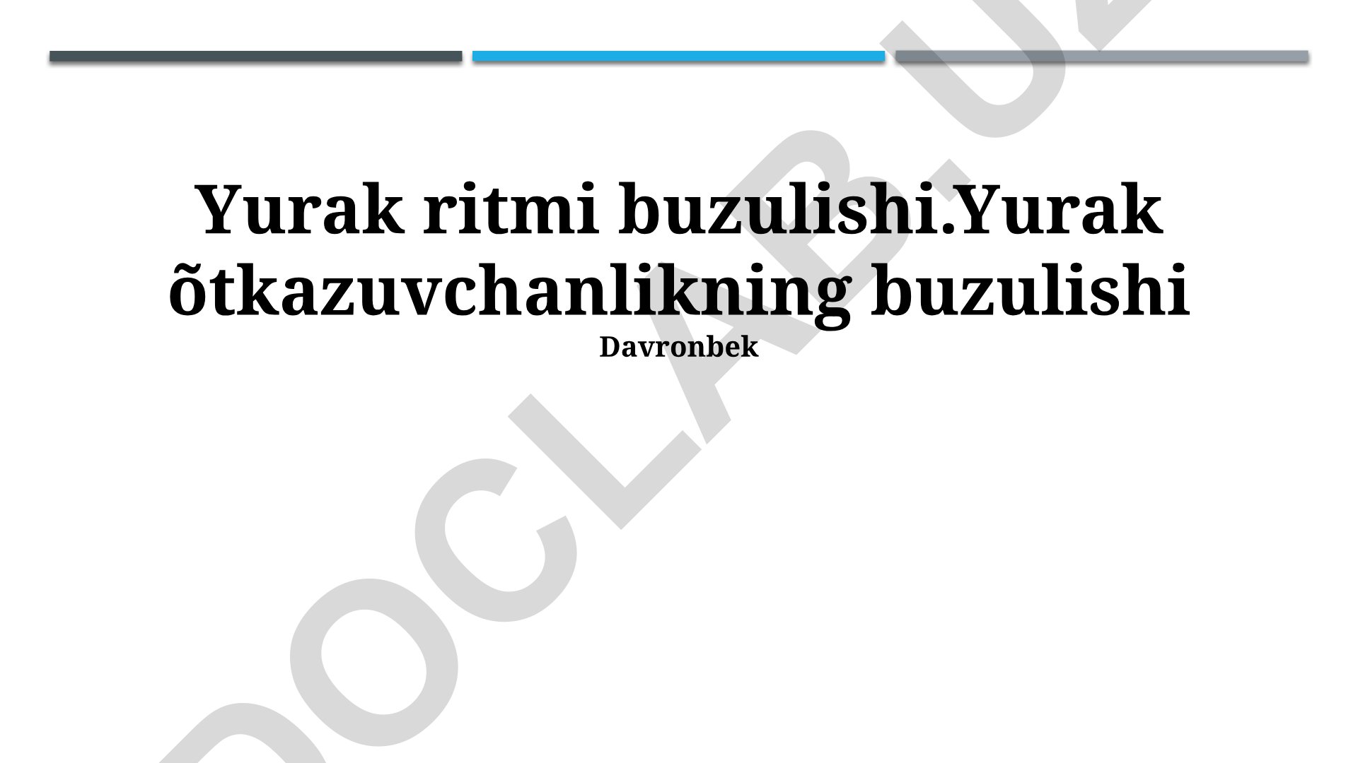 Yurak ritmi buzilishlari diagnostikasi va davolash