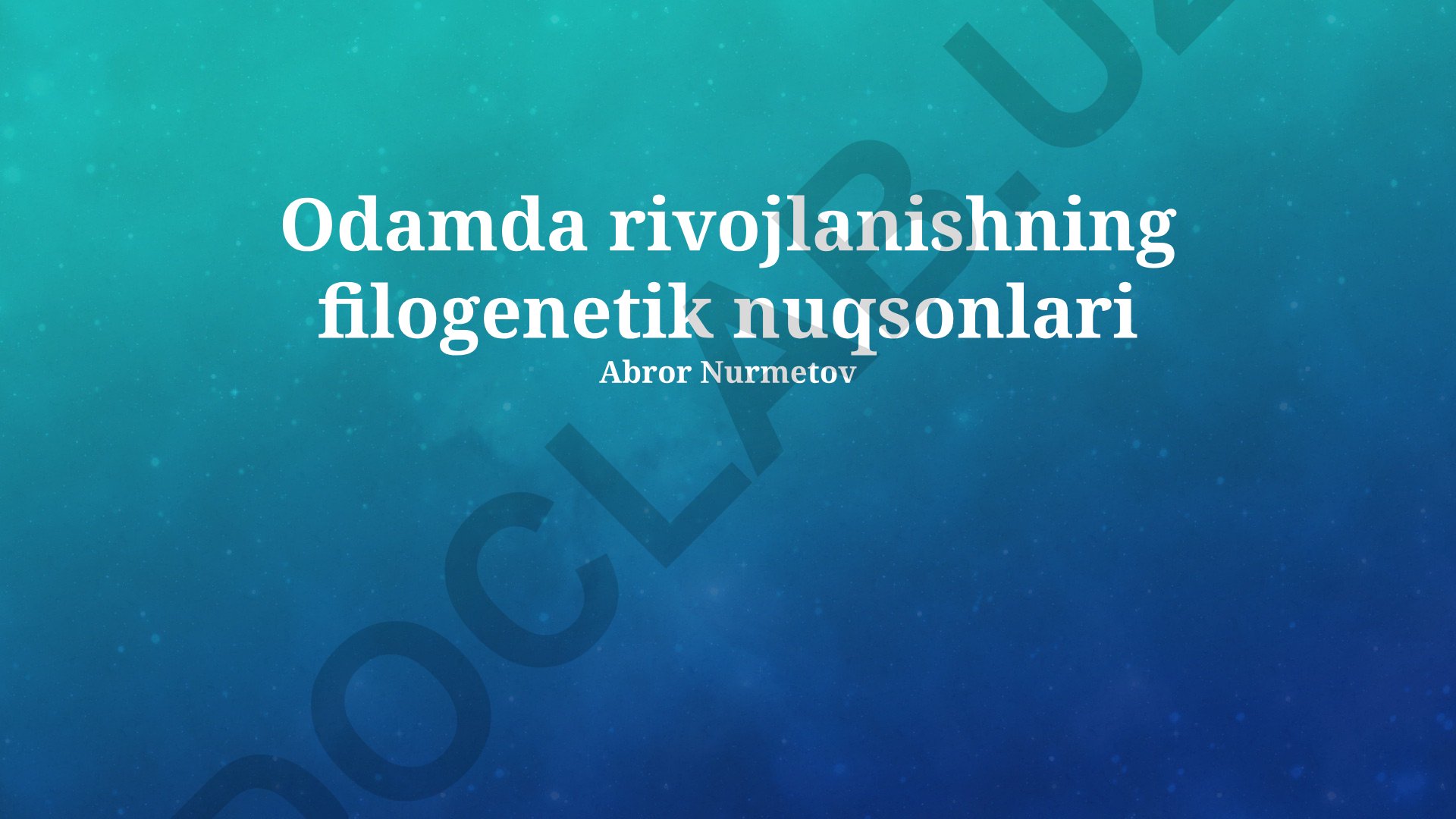 Odamda rivojlanishning filogenetik nuqsonlari