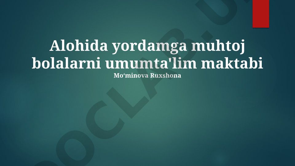 Inklyuziv ta'lim: Asosiy tushunchalar va tamoyillar