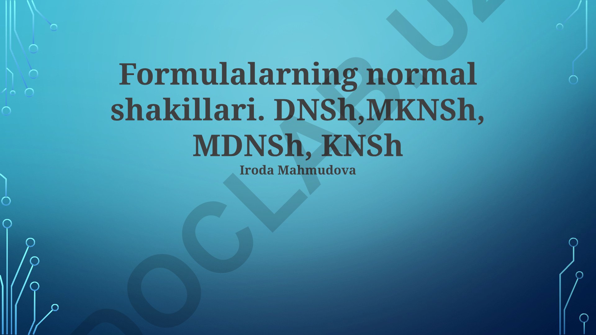 DNK, mRNK, miRNK va tRNKning molekulyar tuzilishi va formulalari