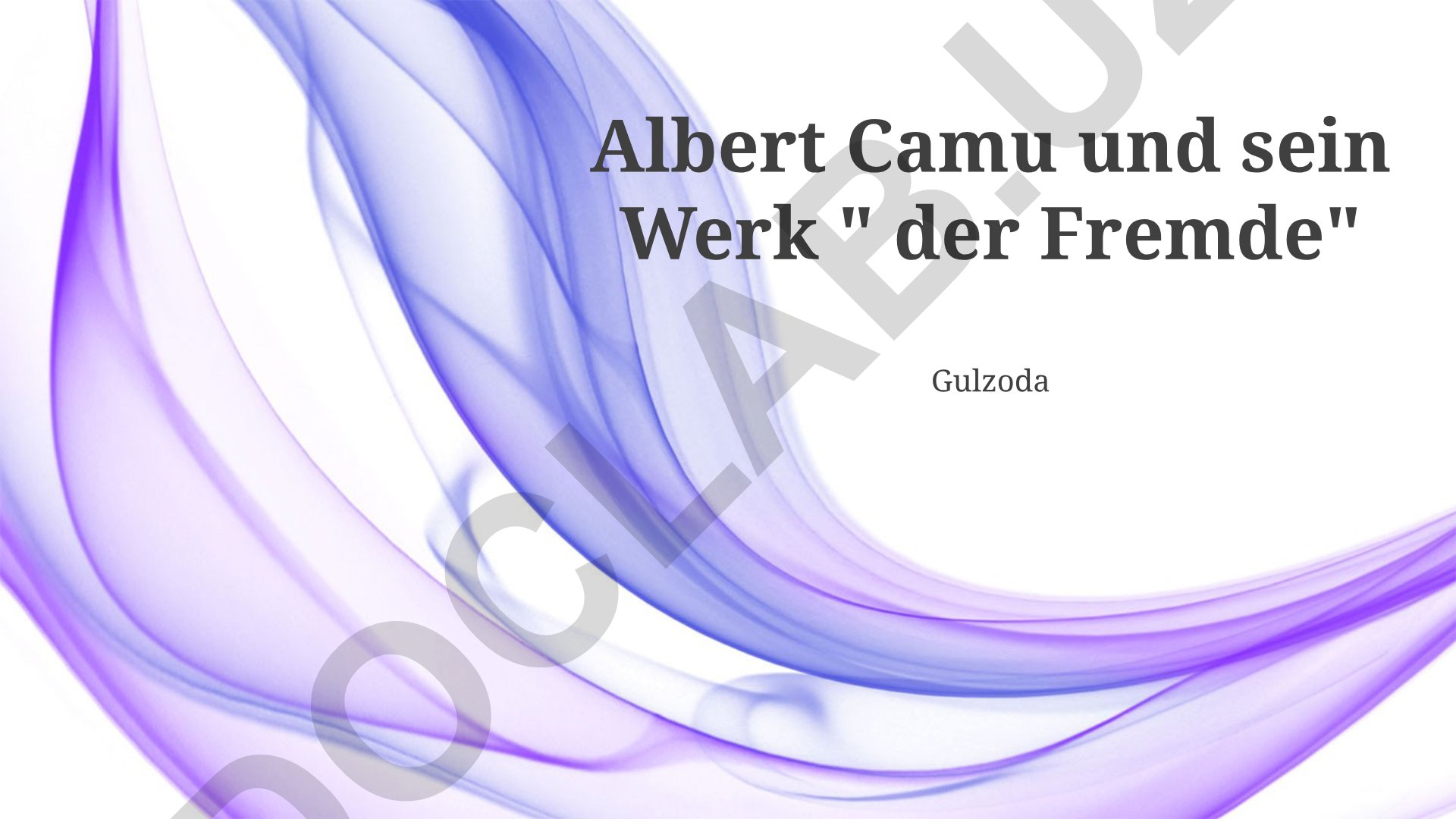 Albert Camus und sein Werk 'Der Fremde'