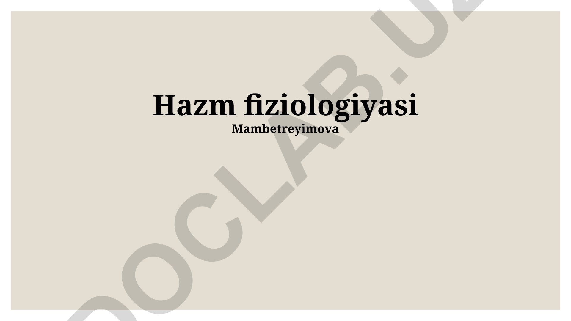 Hazm fiziologiyasi