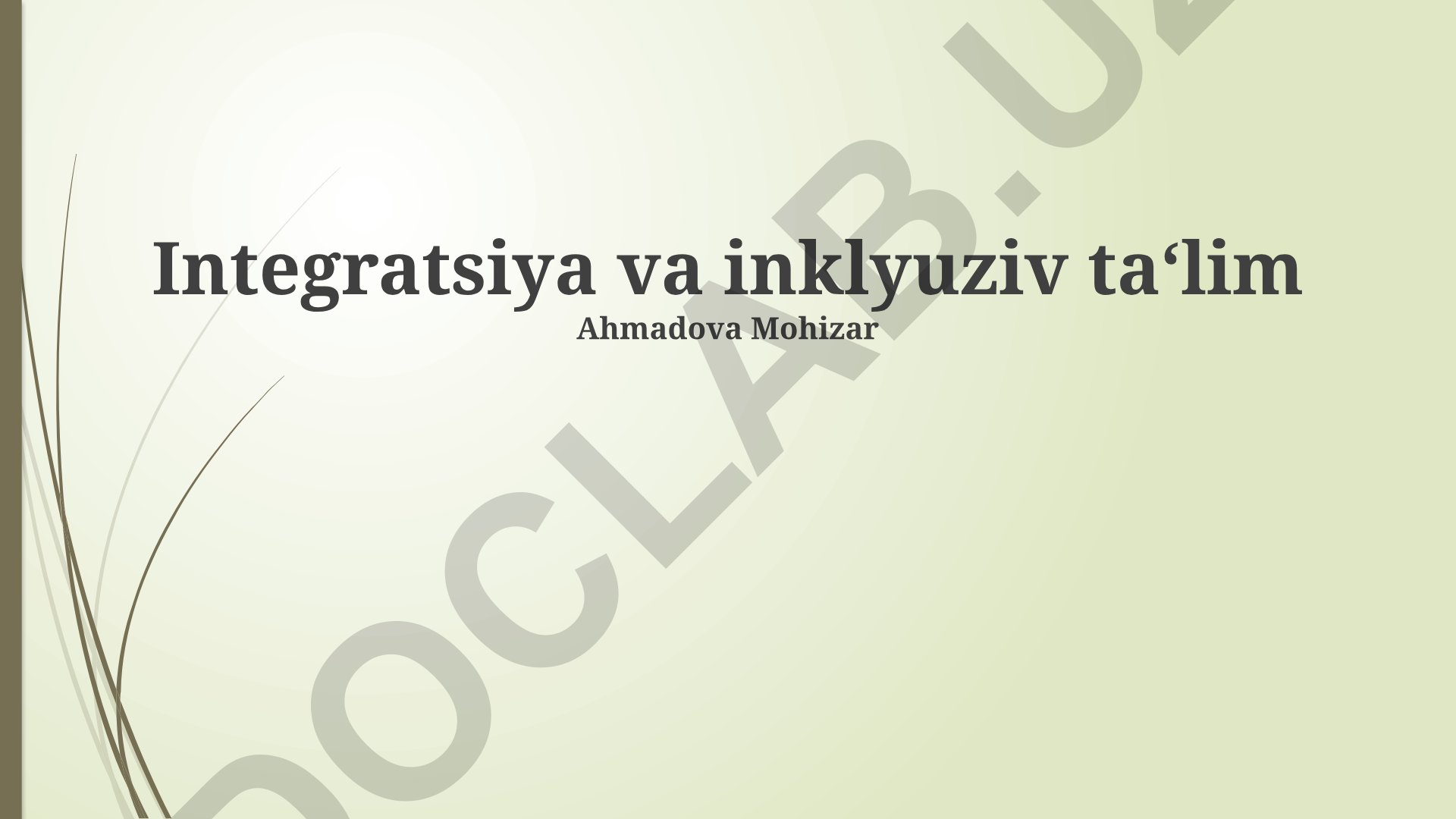 Integratsiya va inklyuziv ta'limning asosiy tushunchalari va amaliyoti