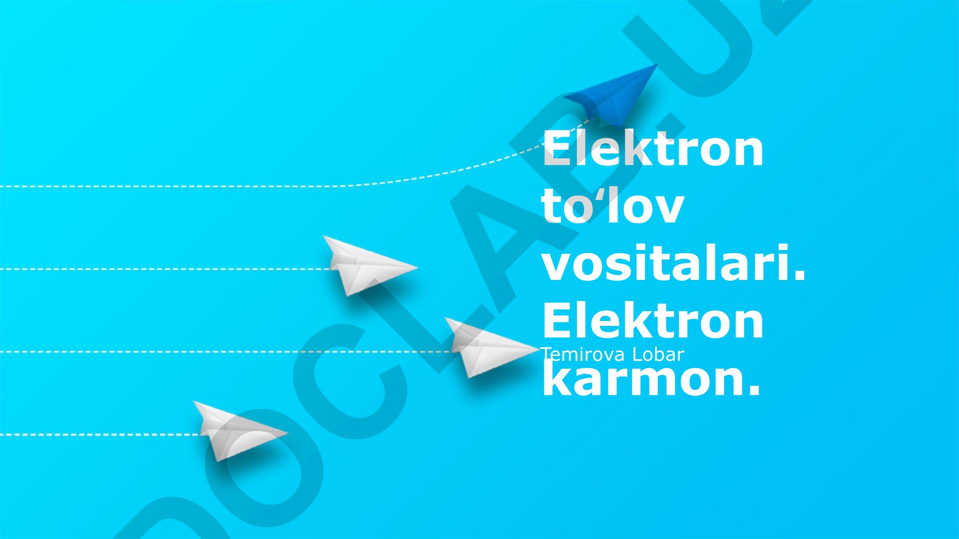 Elektron toʻlov vositalari va elektron hamyonlar