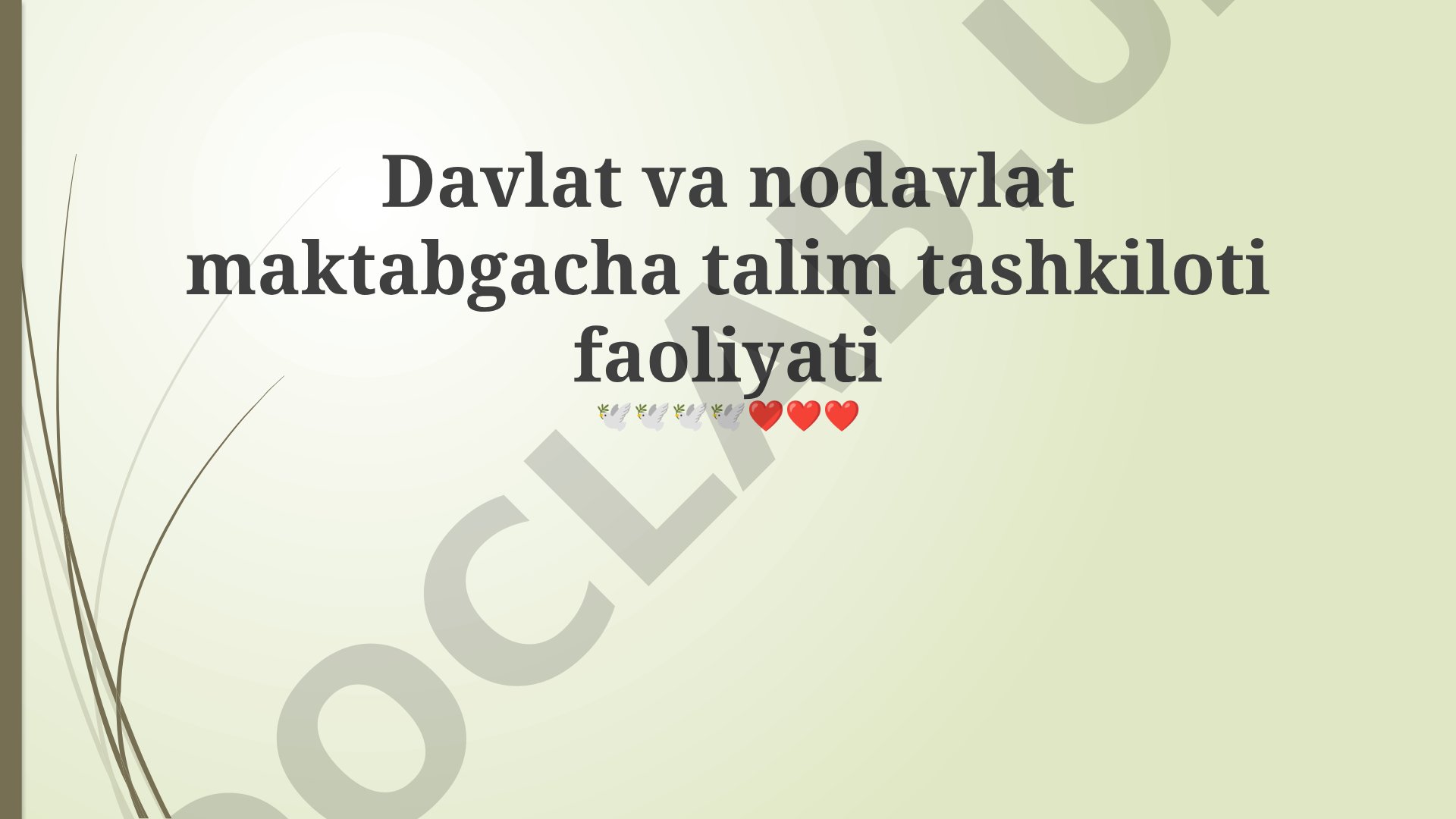 Davlat va nodavlat maktabgacha ta'lim tashkiloti faoliyati