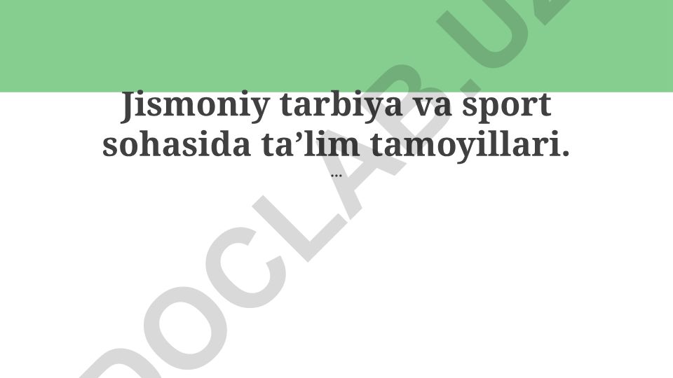 Jismoniy tarbiya va sport sohasida ta'lim tamoyillari