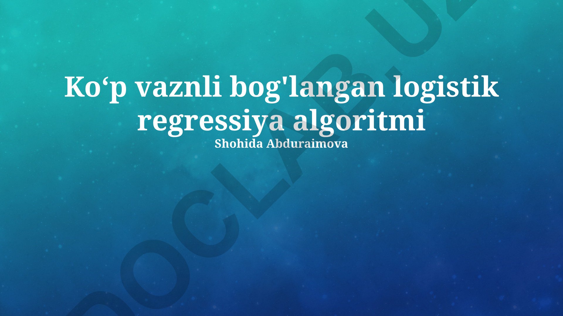 Ko'p vaznli bog'langan logistik regressiya algoritmi