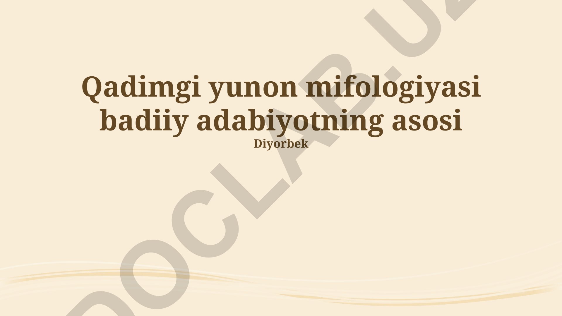 Qadimgi yunon mifologiyasi badiiy adabiyotning asosi