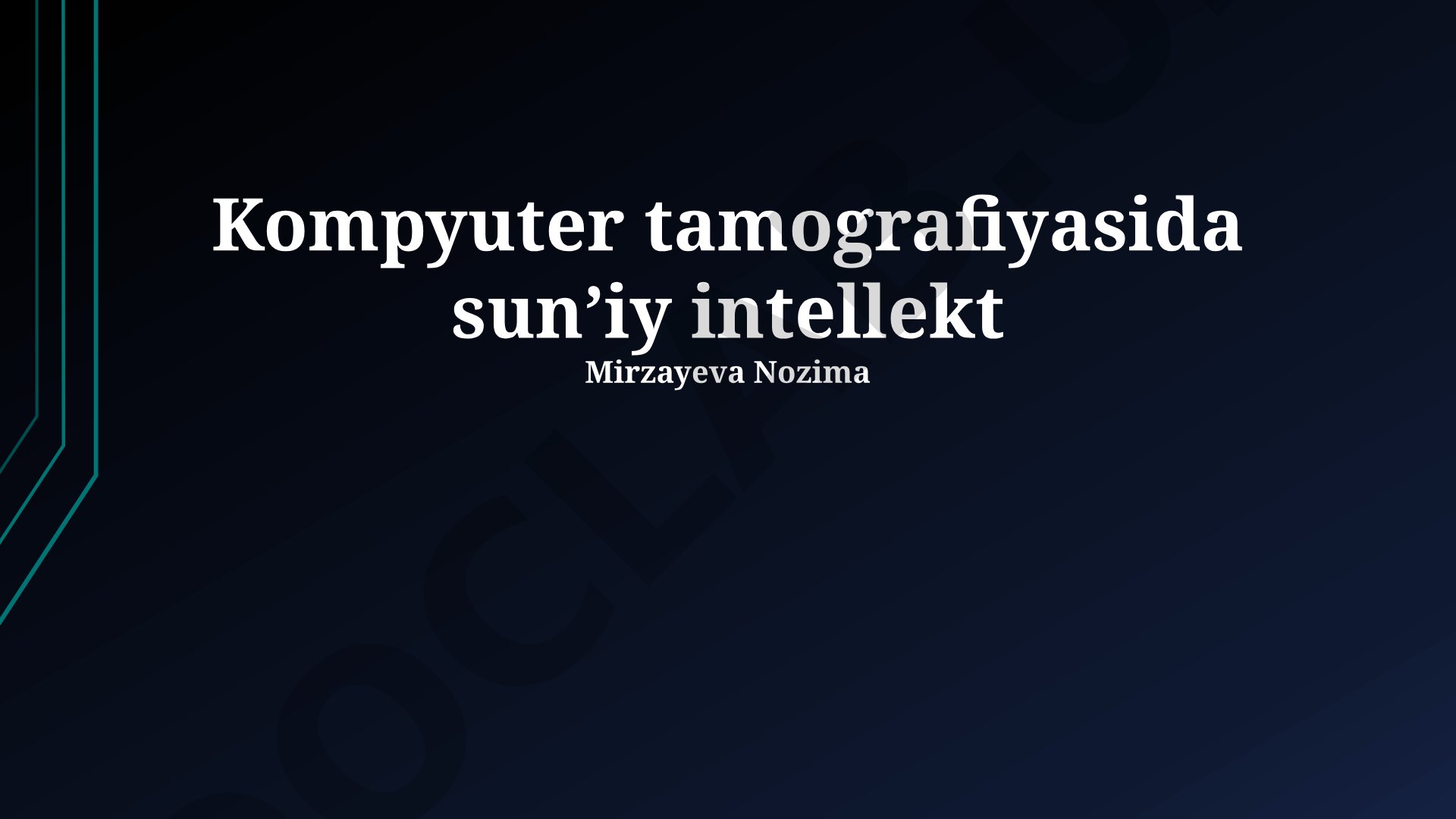 Kompyuter tamografiyasida sunʼiy intellekt