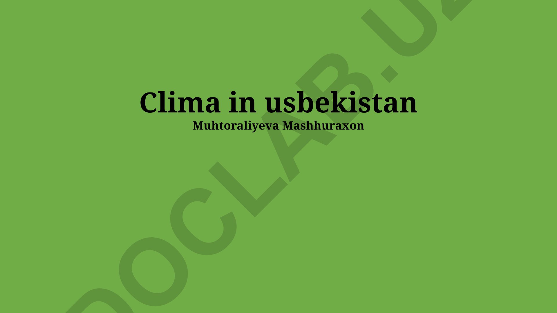 Clima in usbekistan