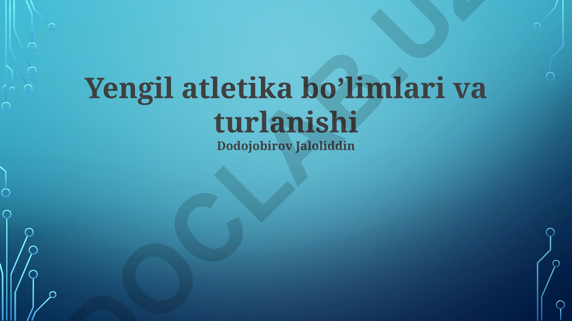 Yengil atletika bo'limlari va turlanishi