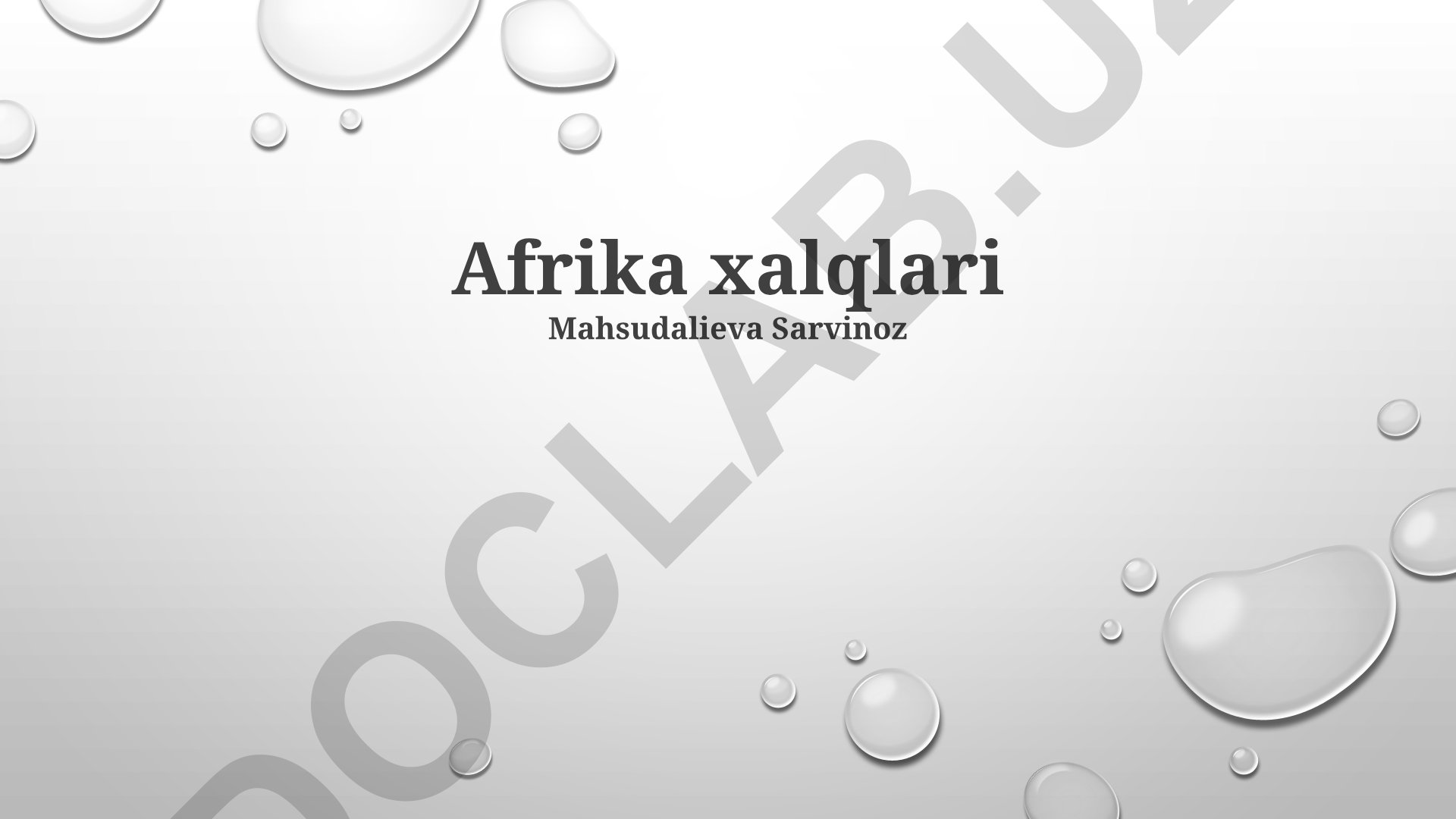 Afrika xalqlari jamiyati, iqtisodiyoti va madaniyati