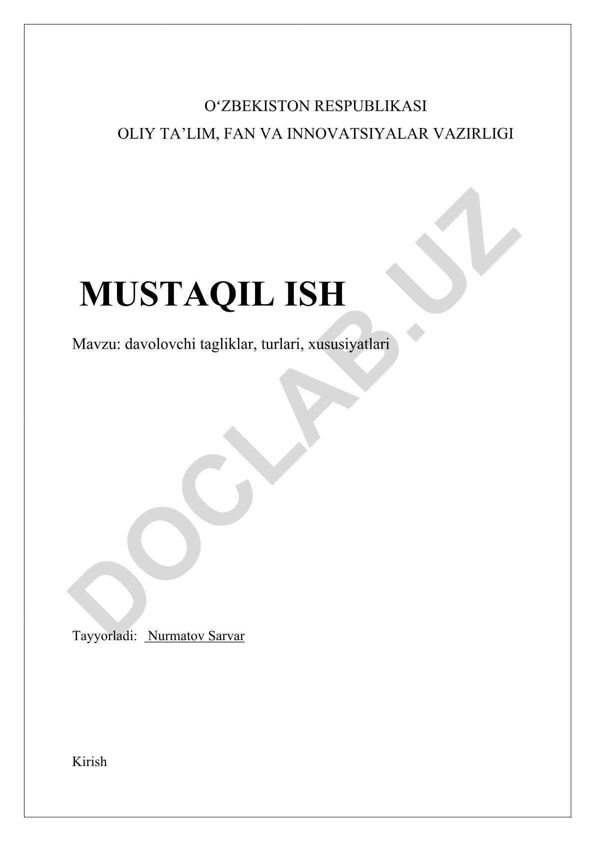 Davolovchi tagliklar, turlari, xususiyatlari