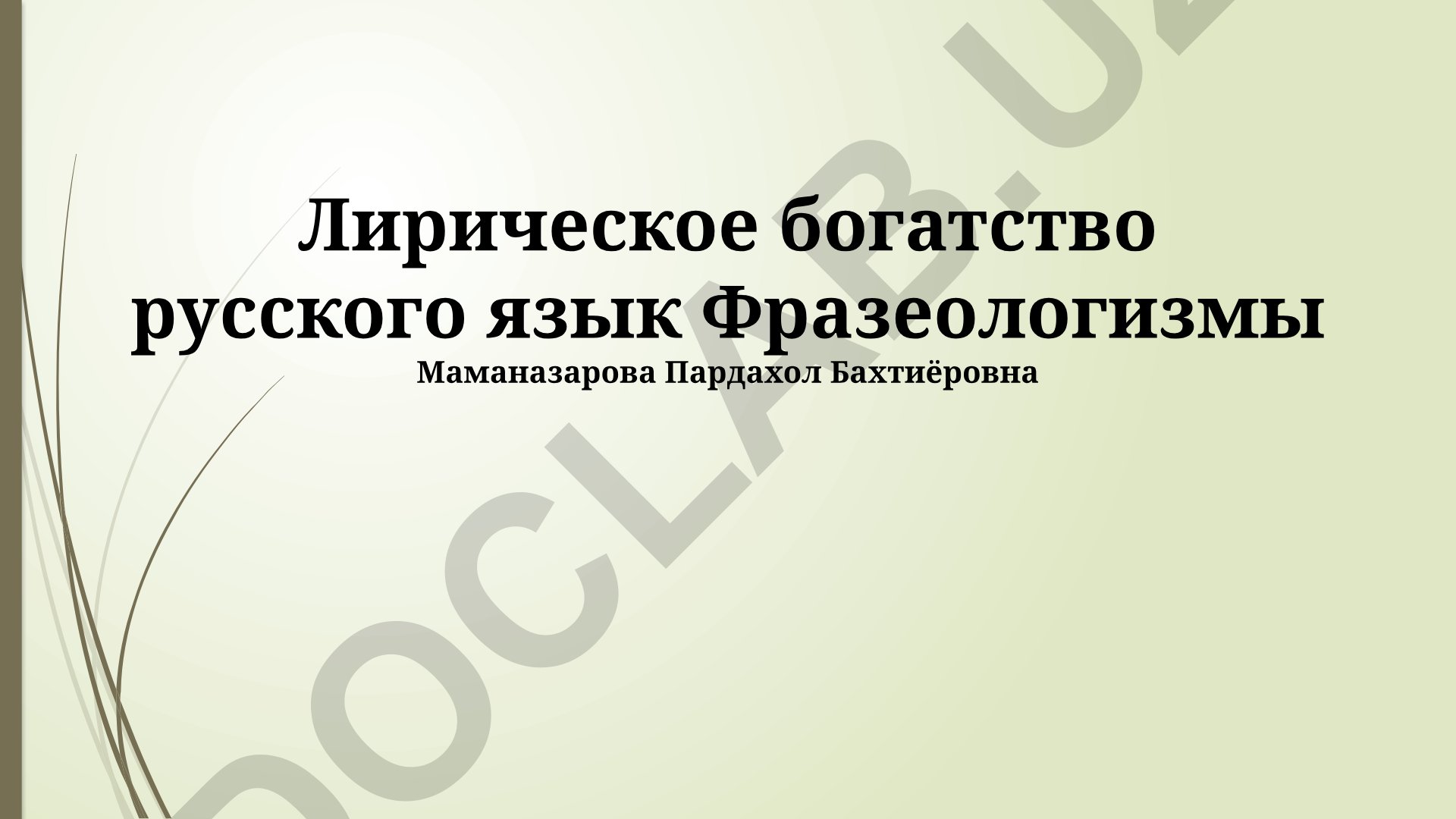 Лирическое богатство русского языка: фразеологизмы