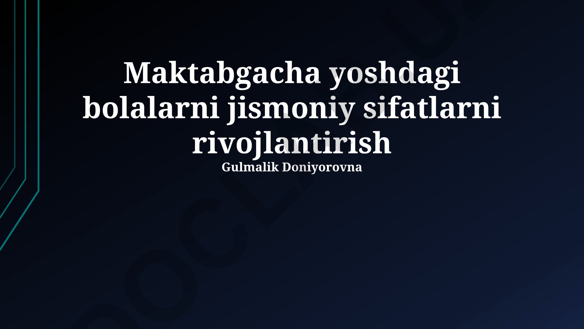 Maktabgacha yoshdagi bolalarni jismoniy sifatlarni rivojlantirish