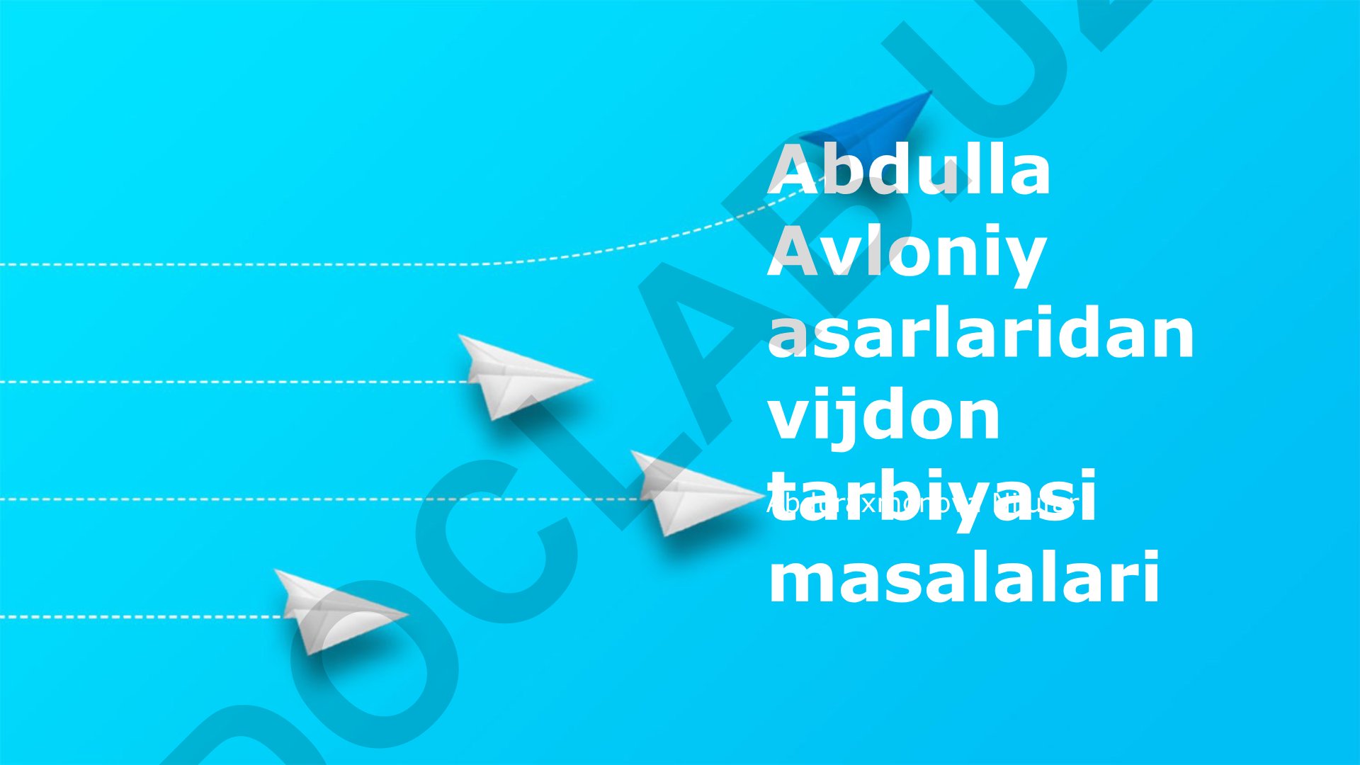 Abdulla Avloniy asarlarida vijdon tarbiyasi va ijtimoiy adolat masalalari