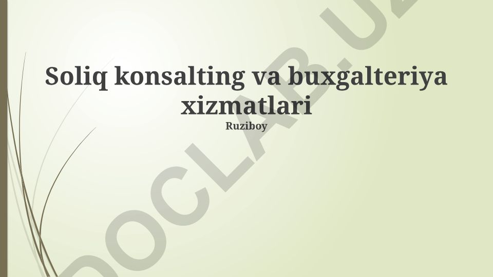 Soliq konsalting va buxgalteriya xizmatlari