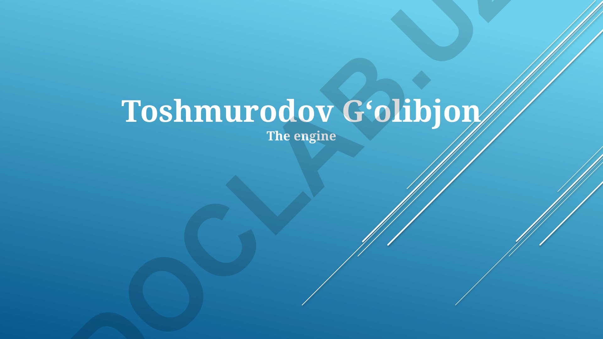 Toshmurodov Gʻolibjon hayoti va faoliyati